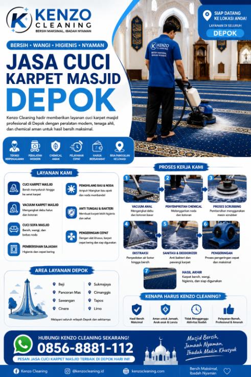 Jasa Cuci Karpet Masjid di Depok alifana