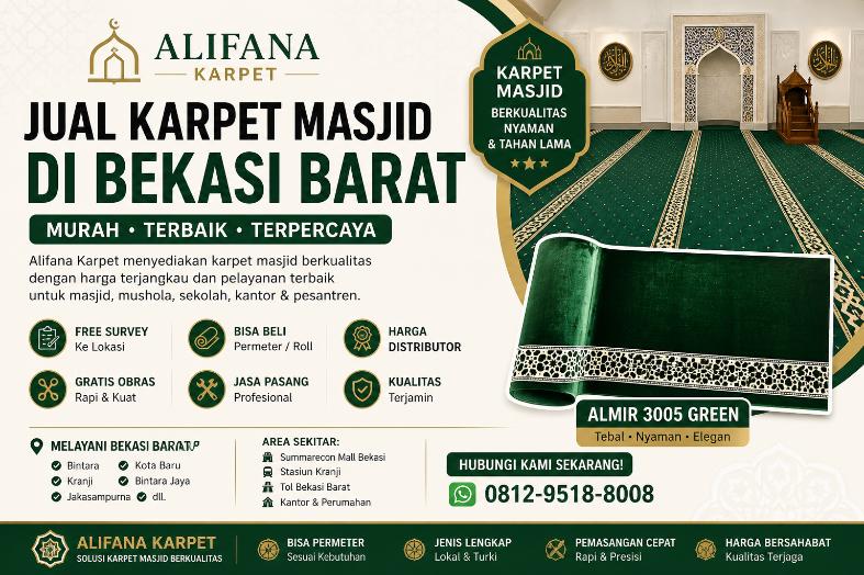 Jual Karpet Masjid Bekasi Barat alifana